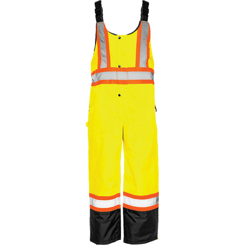 TO1 Winter Traffic Overalls, Polyester, Small, Black/High Visibility Lime-Yellow Brunswick Fyr & Safety