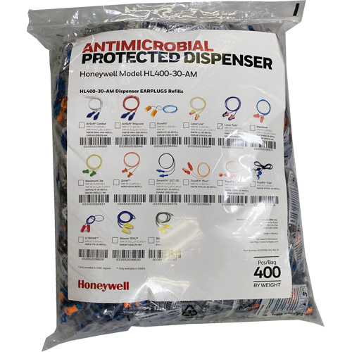 Recharge de bouchons doreille LT-30 pour le distributeur HL400, Vrac - Sac en poly, Avec cordon Brunswick Fyr & Safety