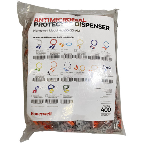 Recharge de bouchons doreille QD30 pour le distributeur HL400, Vrac - Sac en poly, Avec cordon Brunswick Fyr & Safety