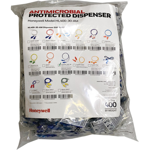 Recharge de bouchons doreille SDT-30 pour le distributeur HL400, Vrac - Sac en poly, Avec cordon Brunswick Fyr & Safety