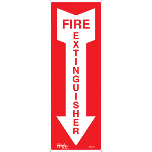 "Fire Extinguisher" Sign, 5" x 14", Vinyl, English with Pictogram Brunswick Fyr & Safety