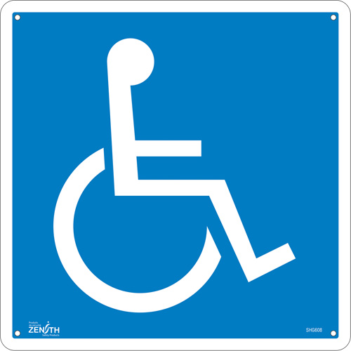 Handicap CSA Standard Safety Sign, 12" x 12", Aluminum, Pictogram Brunswick Fyr & Safety
