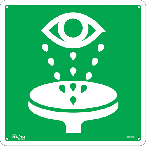 Eye Wash CSA Standard Safety Sign, 12" x 12", Aluminum, Pictogram Brunswick Fyr & Safety