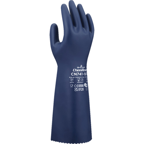 CN741 Chemical-Resistant Gloves, Size Small/7, 15" L, Nitrile, 15-mil Brunswick Fyr & Safety