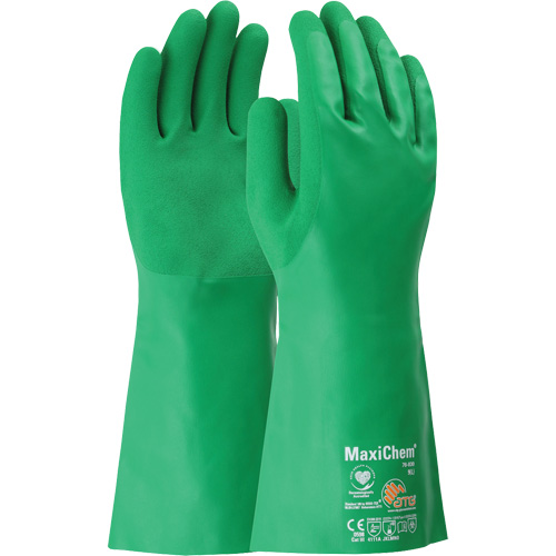 ATG MaxiChem&reg; Chemical-Resistant Gloves, Size Small, 14" L, Nitrile Brunswick Fyr & Safety