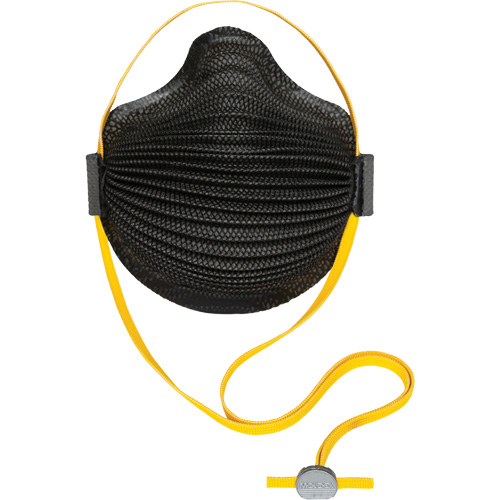Masques jetables AirWave s&eacute;rie M noirs avec SmartStrap et embout int&eacute;grale en mousse, N95, Certifi&eacute; NIOSH, Moyen/grand Brunswick Fyr & Safety