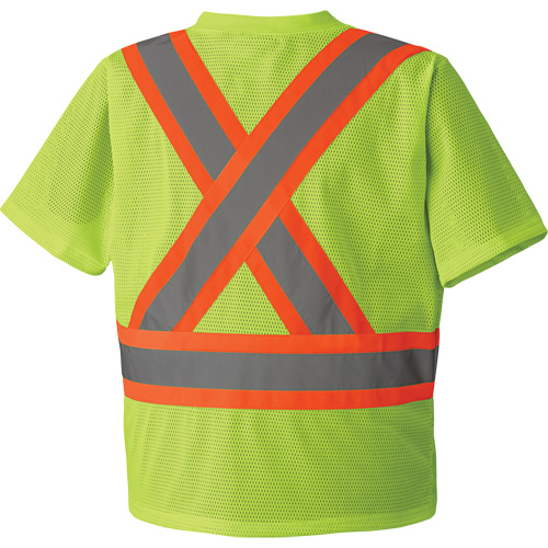 5993P T-shirt de s&eacute;curit&eacute; en maille, Polyester, Petit, Jaune lime haute visibilit&eacute; Brunswick Fyr & Safety