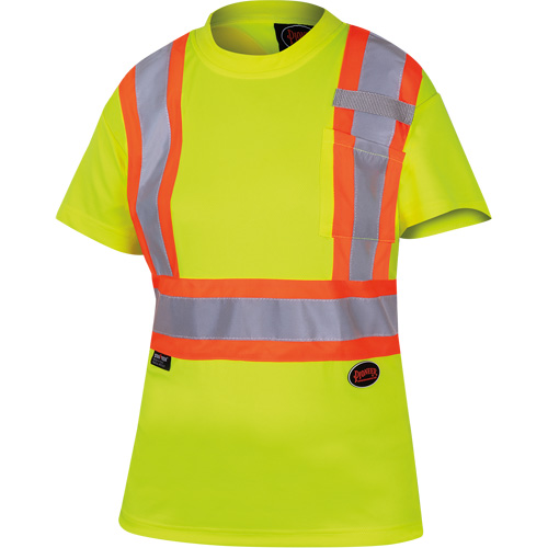 6949 T-shirt de s&eacute;curit&eacute; en il-de-perdrix pour femme, Polyester, T-petit, Jaune lime haute visibilit&eacute; Brunswick Fyr & Safety