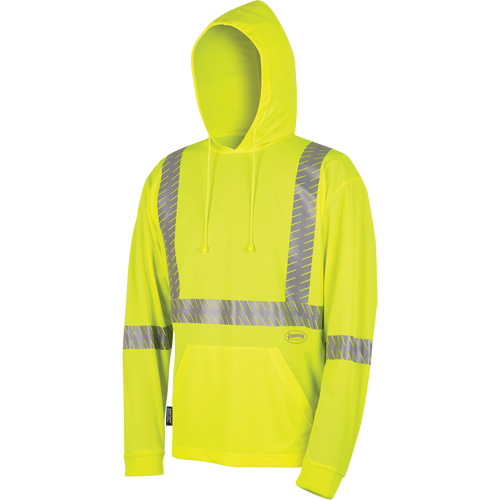 6965 Bird's-Eye Safety Hoodie, Small, High Visibility Lime-Yellow Brunswick Fyr & Safety