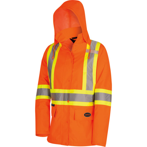 5626W The Rock Women's 300D  Quilted Safety Parka, Polyester/Polyurethane, High Visibility Orange, X-Small Brunswick Fyr & Safety