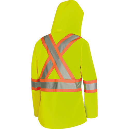 5628W The Rock Women's 300D  Quilted Safety Parka, Polyester/Polyurethane, High Visibility Lime-Yellow, X-Small Brunswick Fyr & Safety