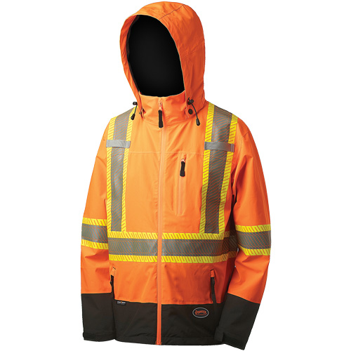 5220 Softshell Waterproof Premium  Safety Jacket, Polyester, High Visibility Orange, 2X-Large Brunswick Fyr & Safety