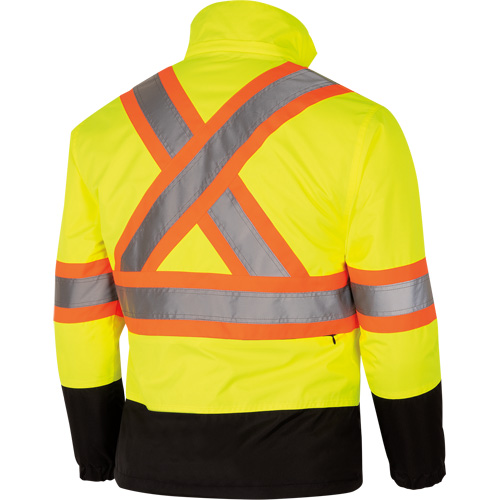 5771 Waterproof Reversible Safety Jacket, Polyester/Polyurethane, High Visibility Lime-Yellow, Small Brunswick Fyr & Safety