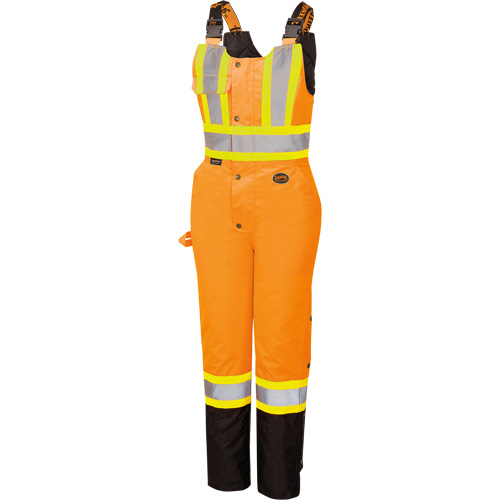 5040BBW Women's High-Visibility Waterproof Safety Overalls, Polyester, X-Small, Black/High Visibility Orange Brunswick Fyr & Safety