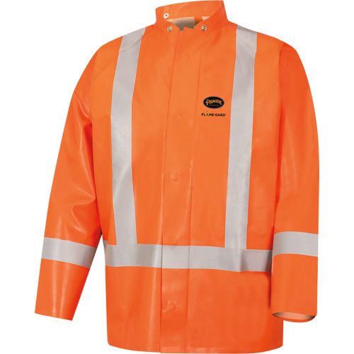 5990J Super Heavy-Duty FR/Arc Resistant Safety Rain Jacket, Small, High Visibility Orange, 11 cal/cm² Brunswick Fyr & Safety