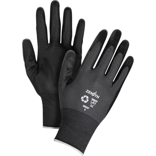 Gants &eacute;cologiques enduits et perm&eacute;ables &agrave; l'air, 7, R&ecirc;vetement Mousse de nitrile, Calibre 21, Enveloppe en Nylon/rPET Brunswick Fyr & Safety