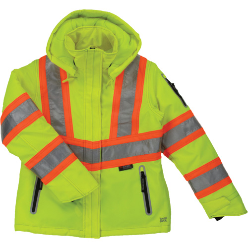 Womens Insulated Flex Safety Jacket, Polyester, High Visibility Lime-Yellow, X-Small Brunswick Fyr & Safety