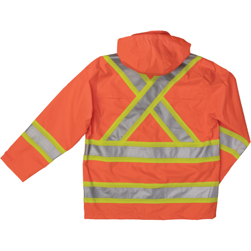 Ripstop Safety Rain Jacket, Polyester, X-Small, High Visibility Orange Brunswick Fyr & Safety