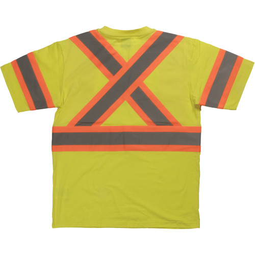 Short Sleeve Safety T-Shirt, Cotton, X-Small, High Visibility Lime-Yellow Brunswick Fyr & Safety