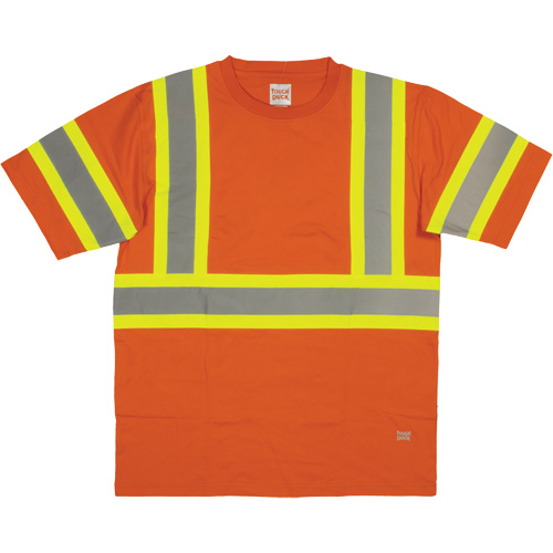 Short Sleeve Safety T-Shirt, Cotton, X-Small, High Visibility Orange Brunswick Fyr & Safety