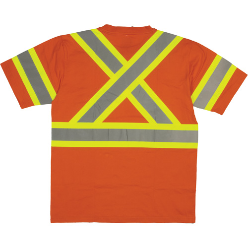 Short Sleeve Safety T-Shirt, Cotton, X-Small, High Visibility Orange Brunswick Fyr & Safety