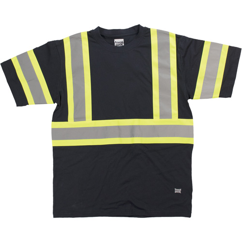 Short Sleeve Safety T-Shirt, Cotton, X-Small, Black Brunswick Fyr & Safety