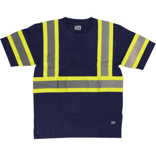 Short Sleeve Safety T-Shirt, Cotton, X-Small, Navy Blue Brunswick Fyr & Safety