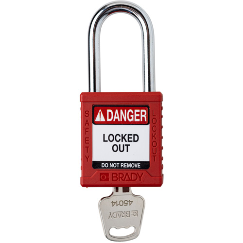 Velocity Lockout Padlock, Red, Keyed Different, Nylon, 1-1/2" Width Brunswick Fyr & Safety