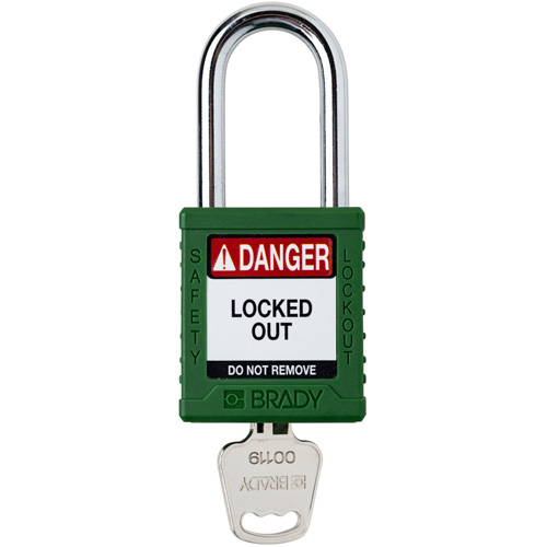 Cadenas de verrouillage Velocity, Vert, Cl&eacute;s diff&eacute;rentes, Nylon, Largeur de 1-1/2" Brunswick Fyr & Safety