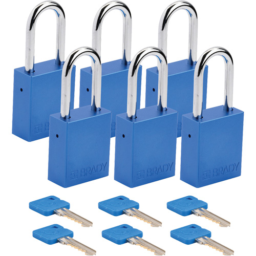 Cadenas de s&eacute;curit&eacute;, Cadenas de s&eacute;curit&eacute;, Cl&eacute;s identiques, Aluminium, Largeur de 1-1/2" Brunswick Fyr & Safety