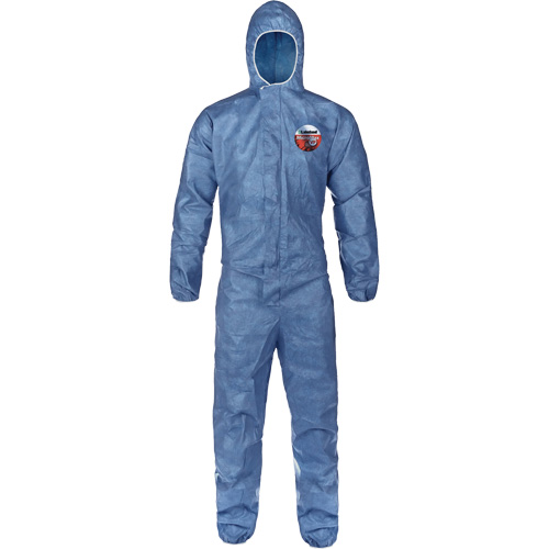 Hooded Coveralls, Large, Blue, MicroMax&reg; VP Brunswick Fyr & Safety