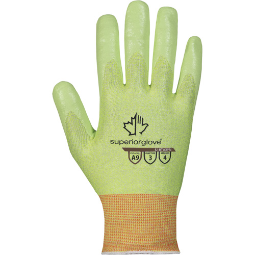 Gants r&eacute;sistant aux coupures haute visibilit&eacute; S18TAXFN, Taille 6, Calibre 18, Rev&ecirc;tement Mousse de nitrile, Enveloppe en TenActiv, ASTM ANSI niveau A9 Brunswick Fyr & Safety