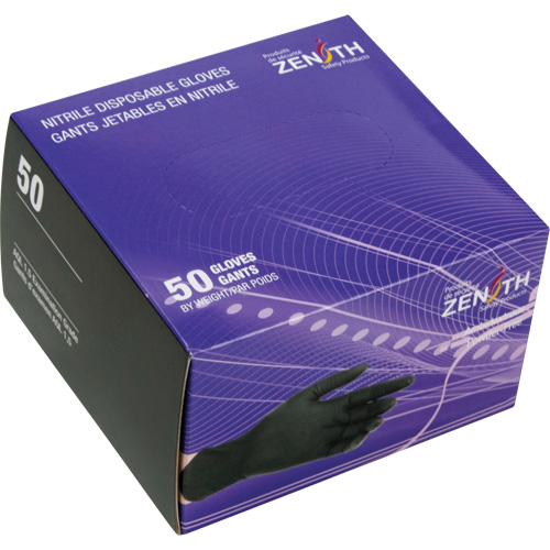 Emballages de gants jetables pour machine distributrice, Petit, Nitrile, 5 mils, Sans poudre, Noir, Classe 2 Brunswick Fyr & Safety