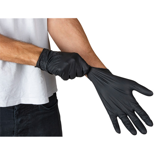 Emballages de gants jetables pour machine distributrice, Petit, Nitrile, 5 mils, Sans poudre, Noir, Classe 2 Brunswick Fyr & Safety