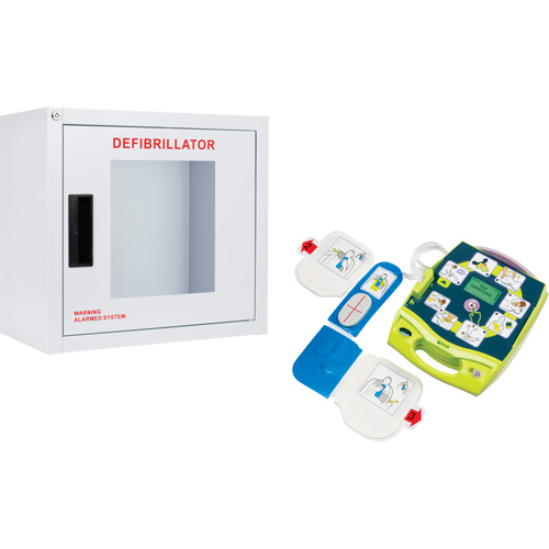 AED Plus&reg; Defibrillator & Wall Cabinet Kit, Semi-Automatic, English, Class 4 Brunswick Fyr & Safety