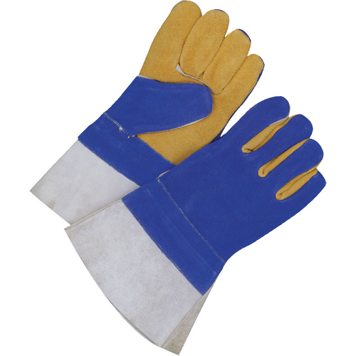 Gants pour soudeur doubl&eacute;s avec poignet de 5", Cuir de vache refendu, Taille 2T-Grand Brunswick Fyr & Safety