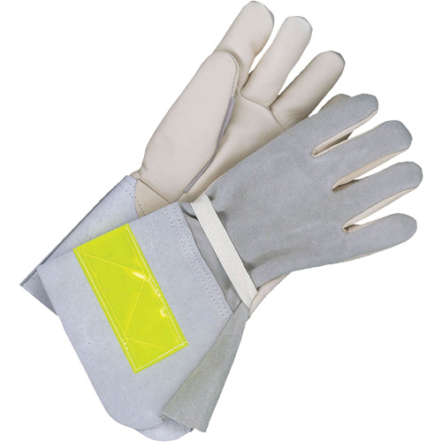 Lined Utility Gloves with 5" Cuff, Grain Cowhide, Size 10 Brunswick Fyr & Safety