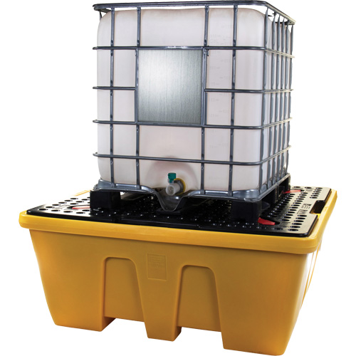 Palette de d&eacute;versements IBC, Capacit&eacute; de d&eacute;versement 333 gal. US, 66" x 66" x 27,5" Brunswick Fyr & Safety