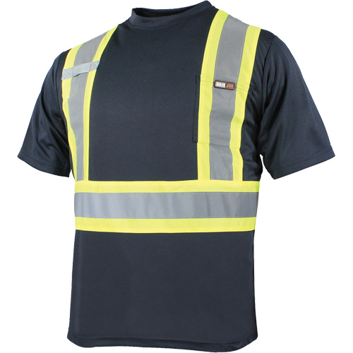 Quick Dry Short Sleeves T-Shirt, Polyester, Small, Navy Blue Brunswick Fyr & Safety
