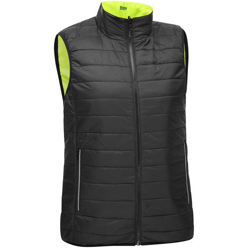 Bisley&reg; X-Back Women's Contoured Reversible Puffer Vest, High Visibility Lime-Yellow, X-Large, Polyester Brunswick Fyr & Safety