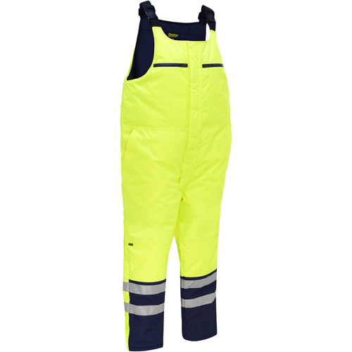Bisley&reg; Extreme Cold Bib Overall, Polyester, Small, High Visibility Lime-Yellow Brunswick Fyr & Safety