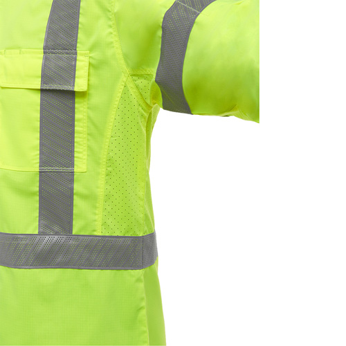 Bisley&reg; X-Back Long Sleeve Work Shirt with X-Airflow, Poly-Cotton, Small, High Visibility Lime-Yellow Brunswick Fyr & Safety