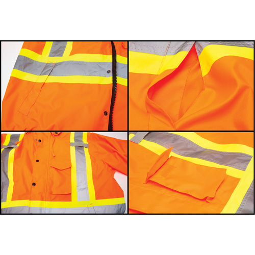 Parka d'hiver imperm&eacute;able 7-en-1, Orange haute visibilit&eacute;, 2T-Grand Brunswick Fyr & Safety