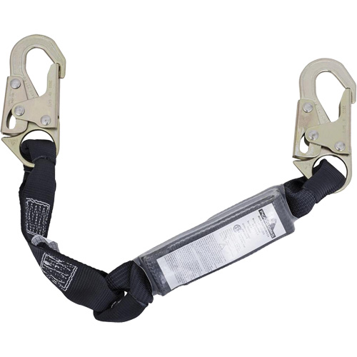 SA-5200-2.5 Shock Absorbing Lanyard, 2.5', Snap Hook Center, Snap Hook Leg Ends, Polyester Brunswick Fyr & Safety