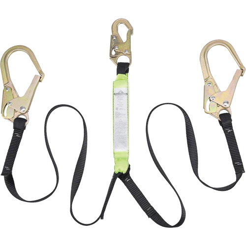 SA-64022-6 Shock Absorbing Lanyard, 6', Form Hook Center, Snap Hook Leg Ends, Polyester Brunswick Fyr & Safety