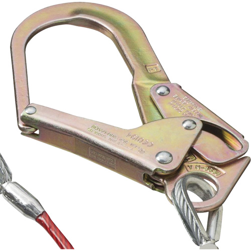SA-55522-4 PVC-Coated Shock Absorbing Lanyard, 4', Form Hook Center, Snap Hook Leg Ends, Galvanized Steel Brunswick Fyr & Safety