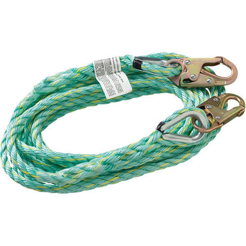 VL-1122-100 Vertical Lifeline Rope with Anchor End Snap Hook, Copolymer Brunswick Fyr & Safety
