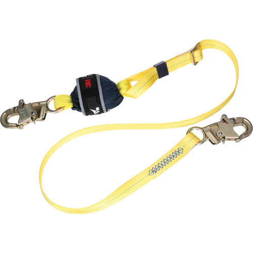 Adjustable Web Shock-Absorbing Lanyard, 6', Snap Hook Center, Snap Hook Leg Ends, Polyester Brunswick Fyr & Safety