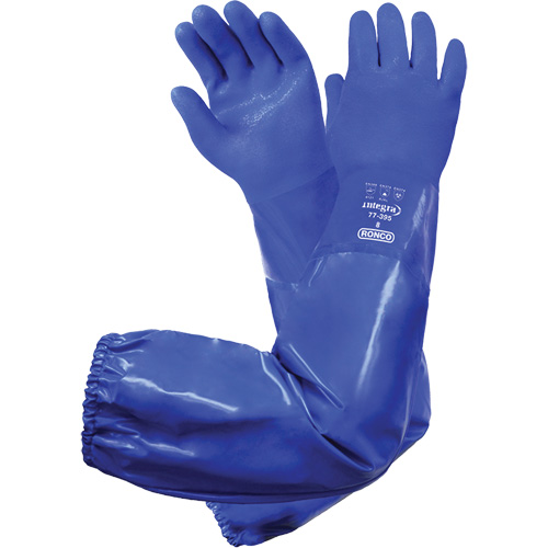 Integra 77-395 Triple-Dipped Chemical-Resistant Gloves, Size 8, 28" L, PVC, Cotton Inner Lining Brunswick Fyr & Safety