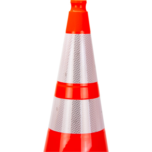 Premium Traffic Cone, 28", Orange, 4" & 6" Reflective Collar(s) Brunswick Fyr & Safety